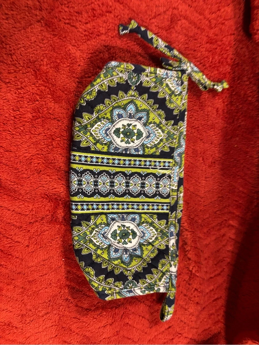 Vera Bradley Black, Green & Blue Paisley Cosmetic Wristlet